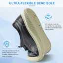 Moodeng Men's Leather Oxfords Comfortable Business Dress Shoes Casual Loafers Lace-Up Lightweight Walking Derby Shoes Comfortable Dark Brown (Brown,42)