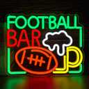 Football Bar Neon Sign Sport Beer Neon Light for Wall Decor Dimmable LED Neon Bar Sign for Man Cave Beer Bar Pub Store Bedroom Restaurant Club Ideal Gift for Football Fans 12.6 * 9.9in
