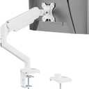 WALI Single Monitor Arm Mount Stand, Adjustable Gas Spring Arm Monitor Mount for Display up to 32 Inch,19.8lbs Capacity (GSMP001W), White