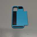 Vofolen Case Compatible with iPhone 15 with Card Holder, Dual Layer Shockproof Wallet Phone Case Hidden Card Slot Sliding Protective Hard Shell Back Cover Slim Case for iPhone 15, 6.1 Inch Sky Blue