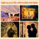 Twinkle Star 2 Pack Solar String Lights Outdoor, Total 80 FT 240 LED Solar Fairy Lights Outside Waterproof 8 Modes, Christmas Tree Light for Patio Garden Party Backyard Wedding Decor Warm White