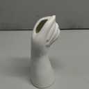 9 Inch Modern Art Ceramic Flower Vase Hand Holding Plants Flower Container, Tabletop White Arm vase for Home Office Decoration