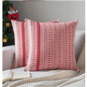 Christmas Valentines Pillow Covers 18x18 Inch Set of 2, Farmhouse Boho Valentines Day Decoration Couch Pillow Cases, Red Accent Pillows of Bed, Sofa Bedroom Living Room Home Decor Cushion Cover