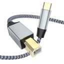USB B to USB C Printer Cable 6 FT, USB-C to USB-B Cord for iPad Air, MacBook Pro / Air M1,Mac Pro, iMac Pro, MIDI Cable for Yamaha Casio Digital Piano, MIDI Keyboard, DJ Controller, DAC to iPad - 2M