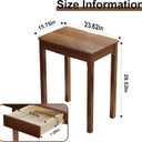100% Solid Wood Desk with Drawers 24 x 16 Inch Mid Century Modern Desk Vintage Small Writing Wooden Desks for Small Spaces Bedroom, Living Room, Office, 23.6 x 15.7"