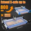 CNC Router Machine 800x400mm, 3 Axis Milling and Engraving Kit with 300W Spindle, Closed-Loop Stepper Motors, Ball Screws & Linear Guides, <±0.03mm Accuracy for Wood Acrylic Metal Aluminum.