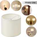 Wellmet Small Lamp Shades,ONLY for Candle Bulbs,Clip-on Drum Mini Lampshades,Set of 6, 5.5"x 5.5"x5",Cream White