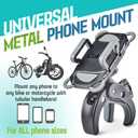 CAW.CAR Accessories Metal Bike & Motorcycle Phone Mount - The Only Unbreakable Handlebar Holder for iPhone, Samsung or Any Other Smartphone. +100 to Safeness & Comfort, Heavy-Duty Metal Mount