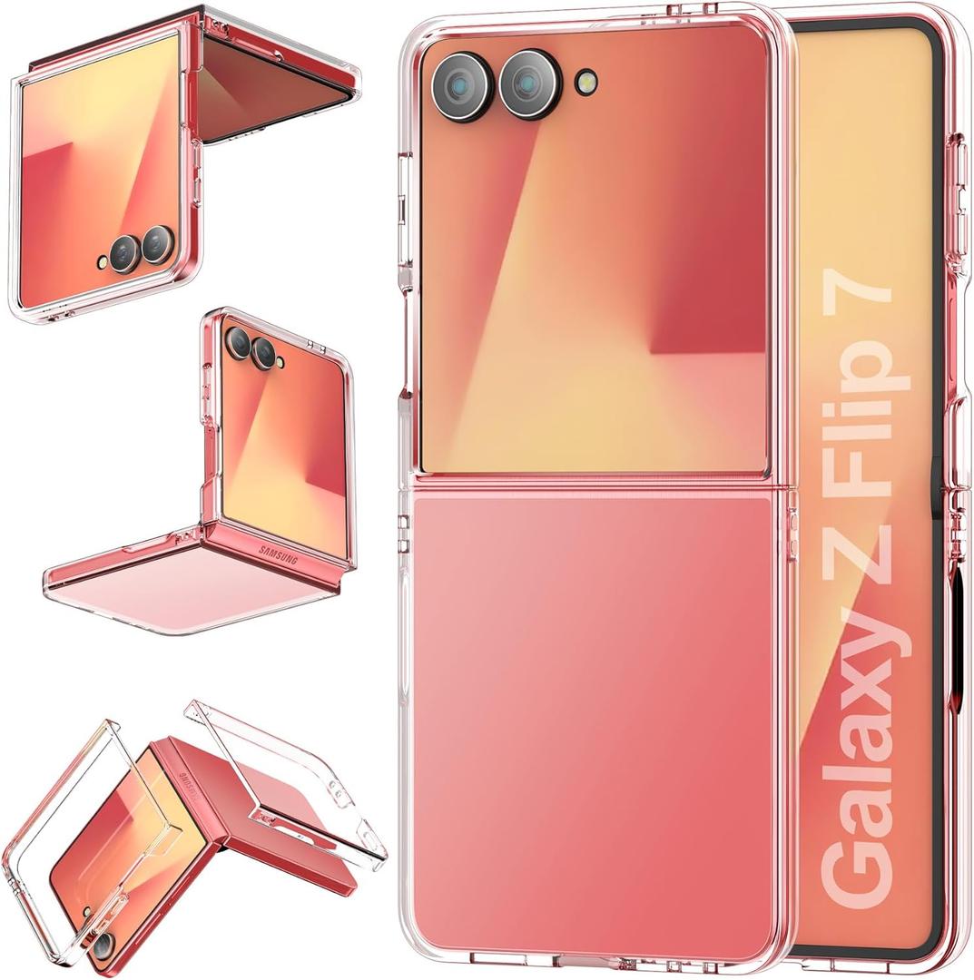 Foluu Clear Case for Samsung Galaxy Z Flip 7, Slim Fit Hard PC Back Bumper Protective Shockproof Scratch Resistant Case for Samsung Galaxy Z Flip7 5G 2025