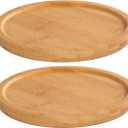 Bamboo Plant Saucer, Durable Plant Tray for Indoors and Suitable for 6-7 Inch Plant Pots, Set of 2