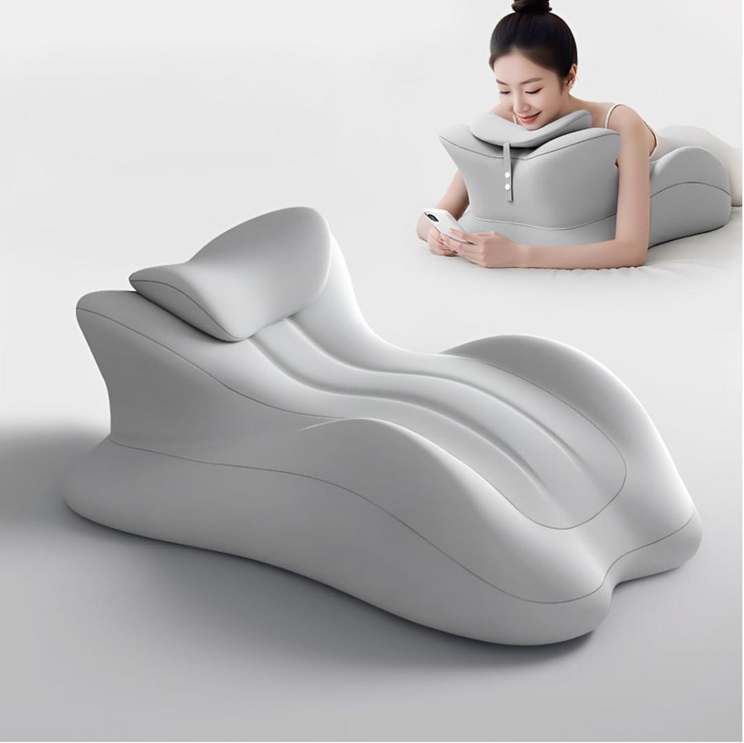27Ergonomic Contour Pillow-Memory Foam Back Support for Reading,Bed Rest&Post Surgery Recovery,Lumbar & Neck Pain Relief Cushion, One Size