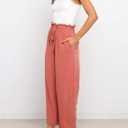 Dokotoo Womens Casual Elastic Waist Solid Comfy Jogging Jogger Pants with Pockets (S)