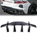 Rear Bumper Lip Diffuser 1Pcs Compatible with 2020-2025 Chevrolet Corvette C8 Stingray Z51 STG 3 Add-On Rear Lower Bumper Lip Diffuser Spoiler (Carbon Fiber Print)