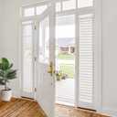 Cordless Sidelight Blinds, 9" x 72" White Faux Wood Horizontal Window Blinds for Front Door, 2" Slats with Adjustable Tilt Wand, Privacy Light Control for Narrow Windows and Entryways, 1 Pack