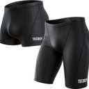 Swim Jammers for Men Competition Training Swimsuit Mens Athletic Swimwear Jammer Bathing Suit Short Pant Tech Tri Black Large