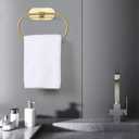 HouseAid Self Adhesive Towel Ring for Bathroom, Stainless Steel Adhesive Hand Towel Holder, No Drilling Modern Hand Towel Hanger, Brushed Gold
