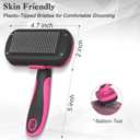 Self-Cleaning Pet Grooming Brush - Skin-Friendly Deshedding Tool for Dogs & Cats in Pink, Removes Loose Hair and Tangles