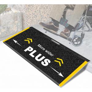 Ruedamann Aluminum Threshold Ramp, 16" x 32" Portable Wheelchair Ramp | Double Anti-Slip Protection | Built-in Carry Handle | Ready to Use | Floor Protection
