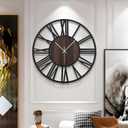 Large Wall Clock for Living Room Decor, 24 Inch Non Ticking Silent, Battery Operated Modern Vintage Oversized Wall Clock for Bedroom Kitchen