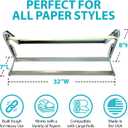 30" Roll Paper Dispenser with Cutter - Wall Mount or Desktop Metal Straight Edge Cutter - Fits Craft Paper Roll, Freezer, Wrapping, Butcher Papers, or Cling Film - Non-Sharp Edge, Grey