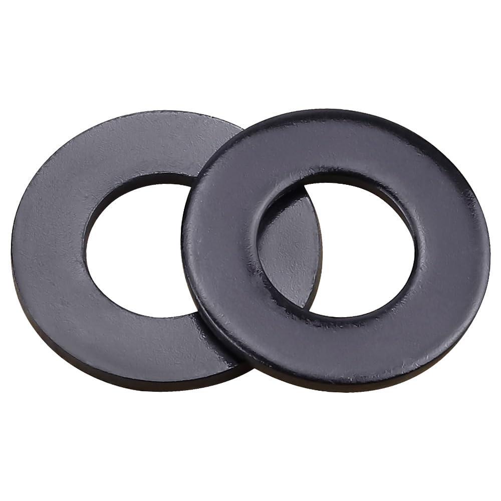 1/2" Stainless Steel Flat Washers Black (0.5" ID, 1.125" OD), Black Coated Finish, 304 Stainless Steel 18/8, Pack of 25