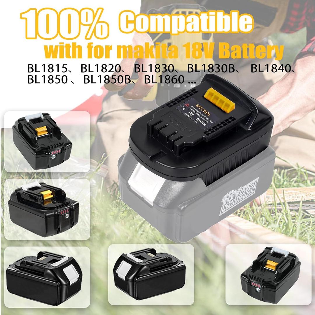 URUN MT20DL Battery Adapter, Adapter for Makita 18V Lithium-ion Battery for DeWalt 18V/20V Lithium-ion Tool Battery Adapter, Suitable for DeWalt 18V/20V Max Li-Ion Cordless Power Tools
