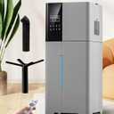 Humidifier Large Room,26L/6.8Gal Whole House Humidifiers for Bedroom Home 3000 sq.ft,1800ml/H,Commercial and Industrial Humidifiers with 360 Nozzle & Extension Tube,Top Fill,Gray