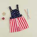Afunbaby Toddler Baby Girl Summer Clothes Floral Overalls Suspender Shorts Romper Jumpsuit Little Girls Outfit Clothing (Blue)