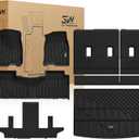 3W Floor Mats & Cargo Mat & Seat Back Mats for 2021-2026Only 7 Seats Chevy Suburban/GMC Yukon XL(Only Yukon XL, Not Fit Yukon)/Cadillac Escalade ESV(Not Escalade),All Weather Car Mats