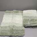 OLANLY Bathroom Rug Set 2 Piece, Soft Absorbent Microfiber Bath Rug Set, Non-Slip, Machine Wash Dry, Plush Shaggy Bath Mats for Bathroom (30"x20"+24"x16", Sage Green)