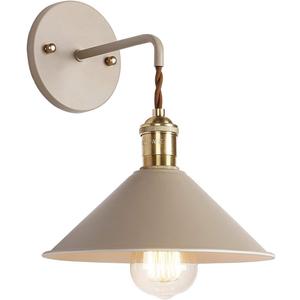 iYoee Wall Sconce Lamps Lighting Fixture with on Off Switch,Khaki Macaron Wall lamp E26 Edison Copper lamp Holder with Frosted Paint Body Bedside lamp Bathroom Vanity Lights