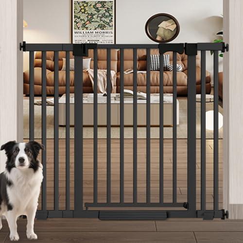 Amibud 41" Extra Tall Baby Gate for Big Dog No Jumping Over, 30-48.8" Wide Pet Safety Gate Indoor for Doorways No Drilling, Auto Close Child Puppy Gates for Stairways Pressure Mounted (Black)