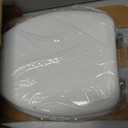 Mayfair Padded Toilet Seat with Chrome Hinges, Soft Vinyl over Wood Core Seat, Made in USA, Elongated, White