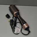 PRITECH 1000W 4 in 1 Hair Dryer Blow Dryer Brush in One,Dual Voltage Hair Dryer and Styler Volumizer with Oval Barrel, Professional Salon Hot Air Brush for All Hair Types (Black Gold)