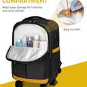 MATEIN Rolling Backpack with 4 Spinner Wheels, 17 Inch Backpack on Wheels with Shoulder Straps, Water Resistant Rolling Computer Bag Carry On Luggage, Business Travel Roller Laptop Bag for Women Men