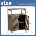 HITNET Bathroom Storage Cabinet, Bamboo Floor Cabinet with Double Doors and Open Shelf, Freestanding Cupboard for Living Room, Kitchen, Entryway, Walnut, Large