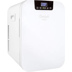 Cooluli 20 Liter Mini Fridge with Temperature Control - White Thermoelectric Cooler and Warmer for Bedroom, Office, Car, Dorm