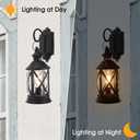 TRIROCKS Set of 2 Battery Powered Metal Lamp 10'' Tall Decorative Cordless Table Lamps LED Edison Lights Hanging Lamps with Metal Hook for Home Decor Patio Garden Wedding Parties Indoor Outdoor(Black)