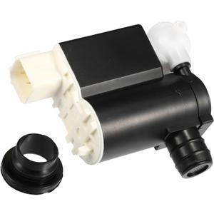 Motoforti Windshield Washer Motor Pump, for Hyundai Santa Fe 2013-2018, Plastic, with Grommet, Black