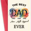 2 x Happy Father's Day Birthday Praising Greeting Card-The Best Dad,Unique Thank You Gift For Dad Special Occasion From Children