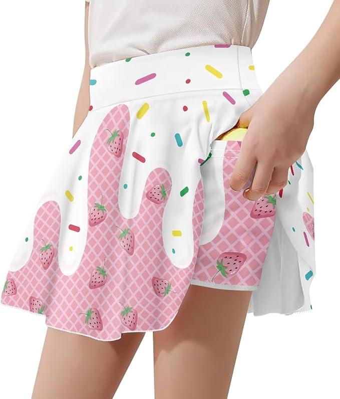 Uniform Skirts for Girls, Size 5-14Y, High Waisted Mini Skirts with Pockets
