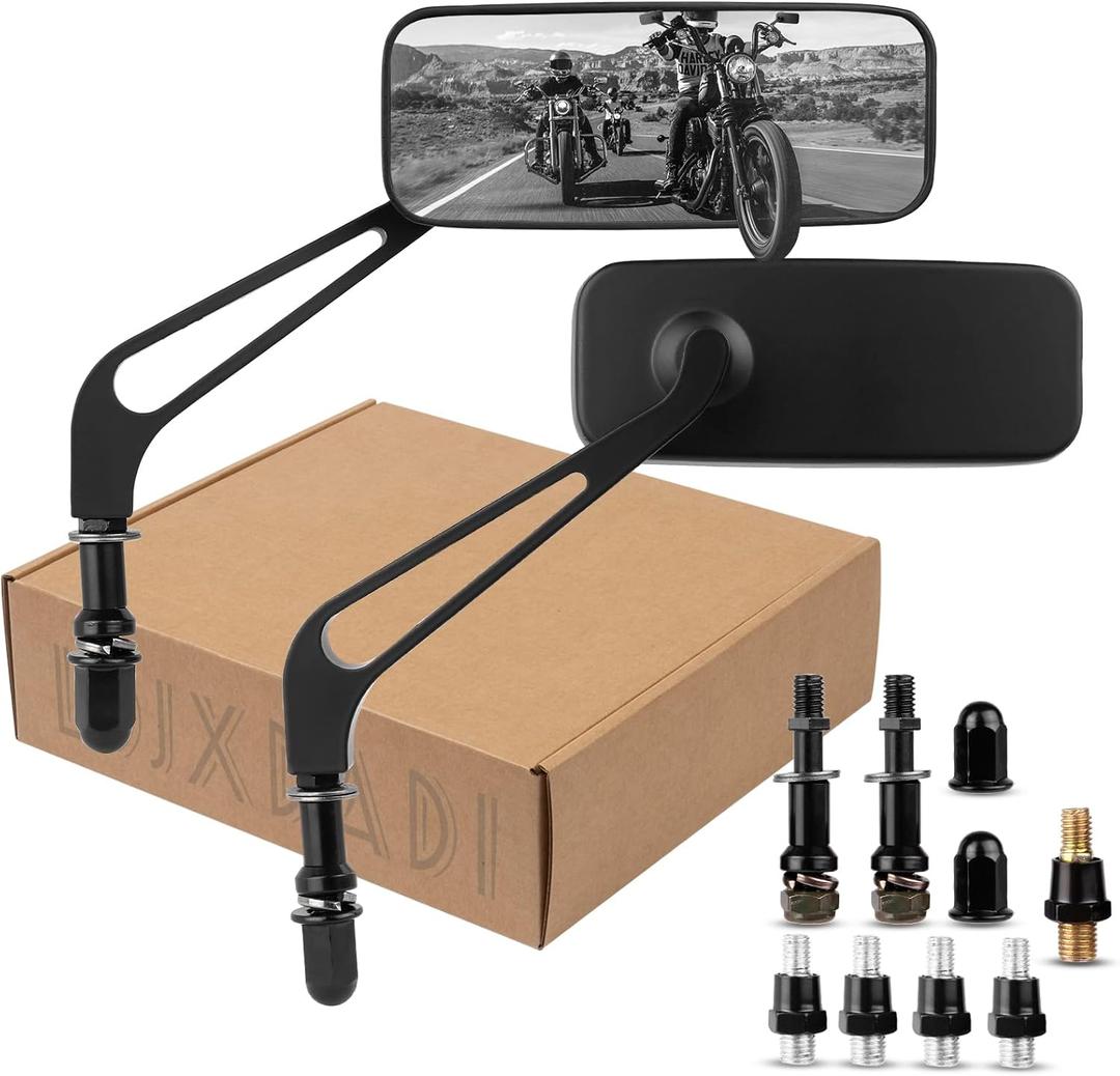 8mm/10mm Motorcycle Rear View Mirrors Compatible with Harley Honda Yamaha Kawasaki Ducati Suzuki and Moreblack