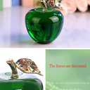 Crystal Apple Figurine Paperweight Craft Ideal Decoration 2.7 Inch Gifts for Wedding Birthday Christmas Green