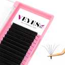 Veyelash Eyelash Extensions 0.07 C Curl 8-16 mm Mixed Self Fanning Volume Lash Extension Rapid Blooming Lash Extension (0.07-C, 8-16mm Mix)