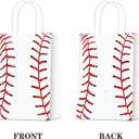 3 x Rarapop Baseball Party Favors Gift Bags with Handle, 12 PCS Paper Snack Treat Goodie Bag for Baseball Theme Games Day Sports Goody Bags Birthday Party Decorations Supplies, 1 count