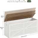 CHOEZON Storage Chest, 47.2" Wooden Storage Trunk, Modern Storage Bench with Safety Hinge, Toy Box, Farmhouse Style, for Bedroom, Living Room, Walnut and White MCW16WL, 47.2"L x 15.7"W x 19"H
