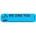 Kopact 1-677 Permanent Paper Label, "WE OWE You", 1 9/16" x 3/8", Blue, Pack of 1000