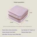 2 x Mini Jewelry Travel Box, Italian Velvet Travel Jewelry Storage Box, Small Portable Jewelry Storage Rack, Jewelry Box with Mirror Beads, Women's Travel Jewelry Box, Gift Box (with Mirror)