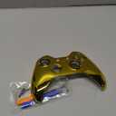 eXtremeRate Chrome Gold Replacement Faceplate Front Housing Shell with Thumbstick Accent Rings for Xbox One Elite Remote Controller Model 1698 - Controller NOT Included