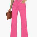 Women's Flare Jeans High Waisted Wide Leg Baggy Jean for Women Stretch Denim Pants M